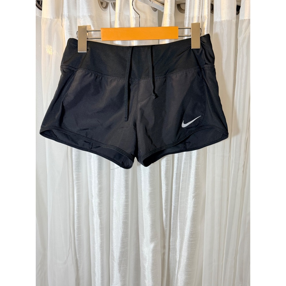 Nike Dri-FIT Running Shorts Womens Small Black Activewear Workout Swoosh